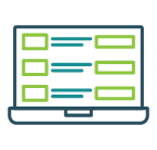 icon of a computer screen showing organized software for tasks and reminders